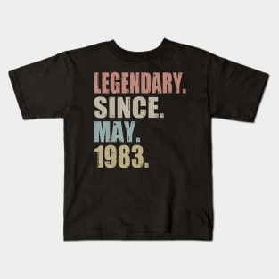 36th Birthday Gifts Retro Legendary Since May 1983 Kids T-Shirt